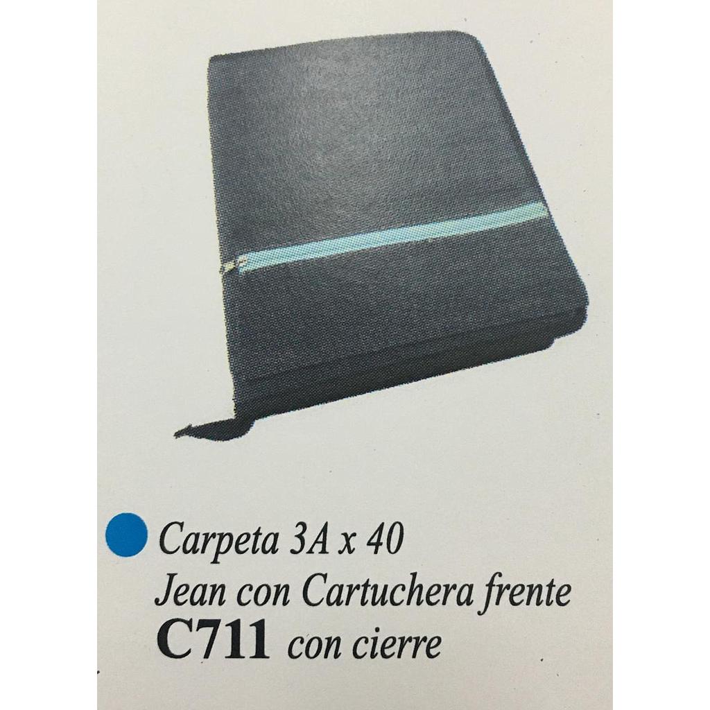 CARPETA JEAN C/CIERRE Y C/CARTUCHER