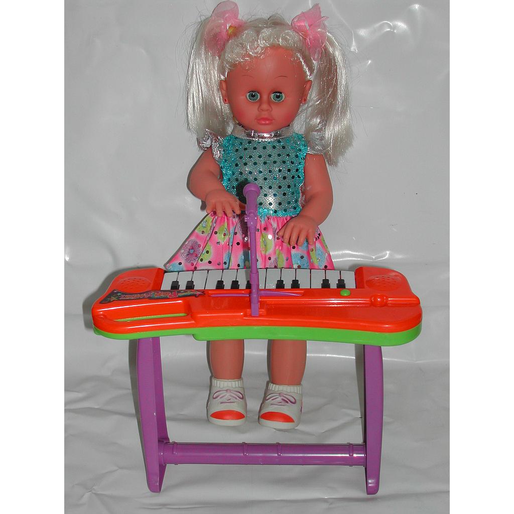 MUñECA C/PIANO MUSICAL E/CAJA/13MED