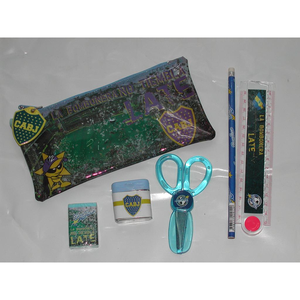 SET ESCOLAR BOCA JUNIORS CANOPLA Y UTILES /17 punta