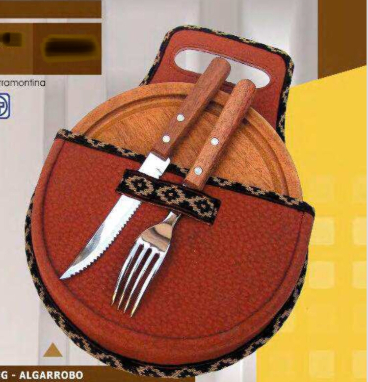 Set de 1 plato de 20cm c/cuchillo y tenedor "Tramontina"