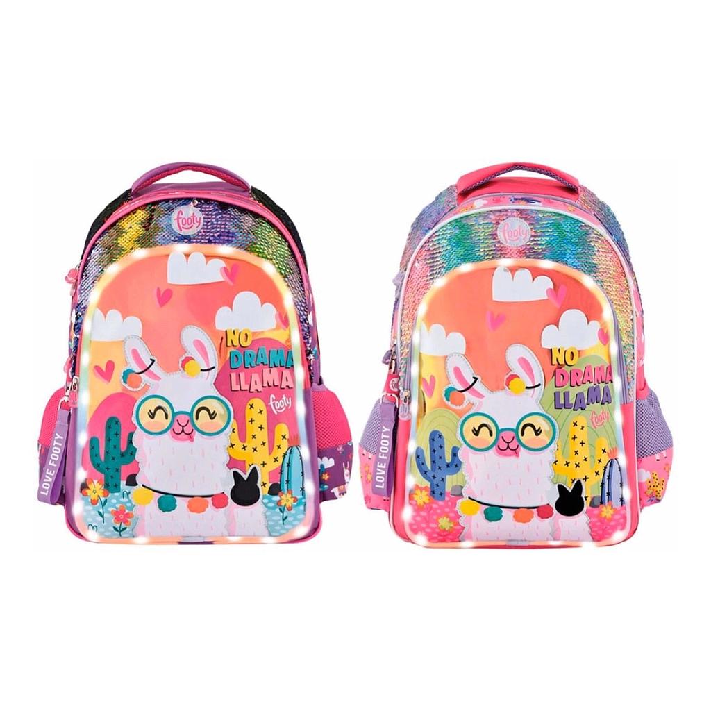 Mochila Footy Espalda 18" c/ luz Led / Fila 16 arriba