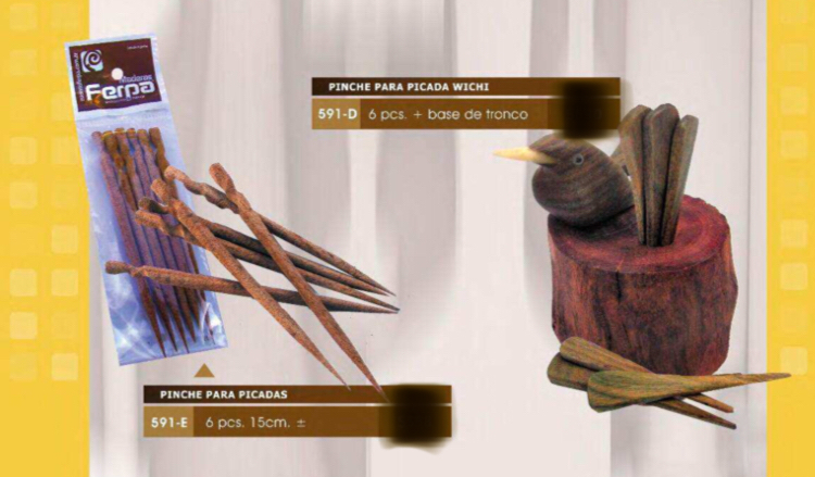 Pinche p/ picada wichi 6pcd. + base de tronco 