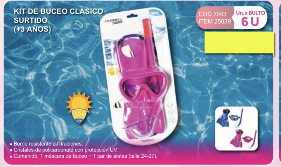 kit de buceo clasico surtido + 3 años
