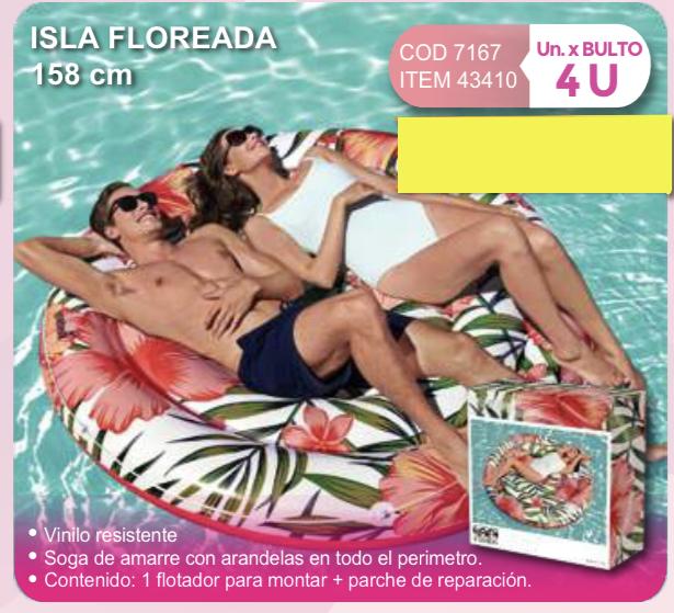 isla floreada 158 cm