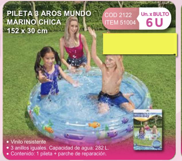 pileta tres aros mundo marino chica 152 x 30 cm