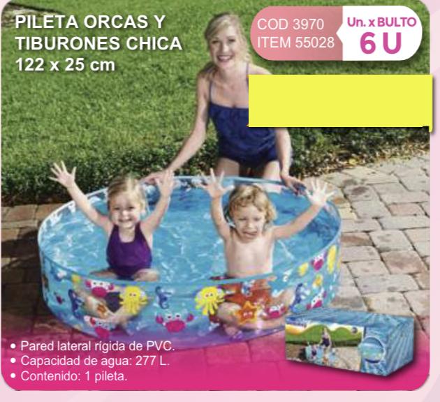 pileta orcas y tiburones chica 122 x 25 cm