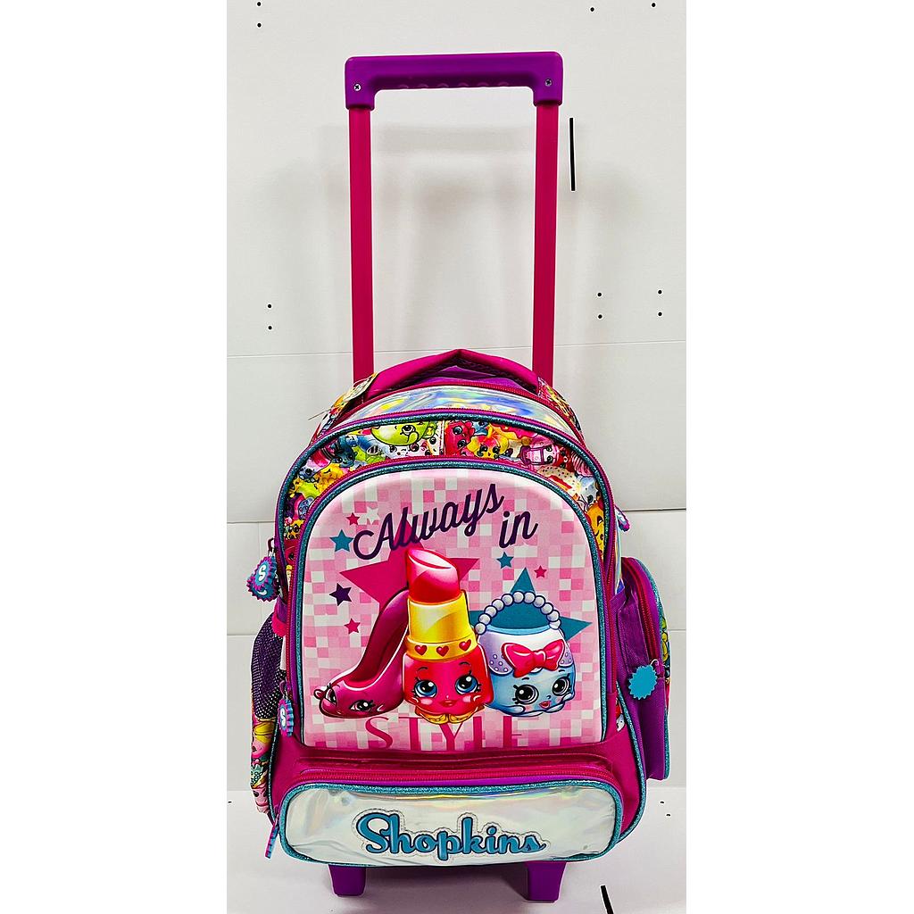 Mochila c/ carrito Shopkins p/ jardin