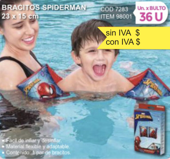bracitos spiderman 23x15