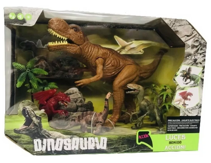 SET DE DINOSAURIOS MEDIANOS (7097) C/LUZ Y SONIDO