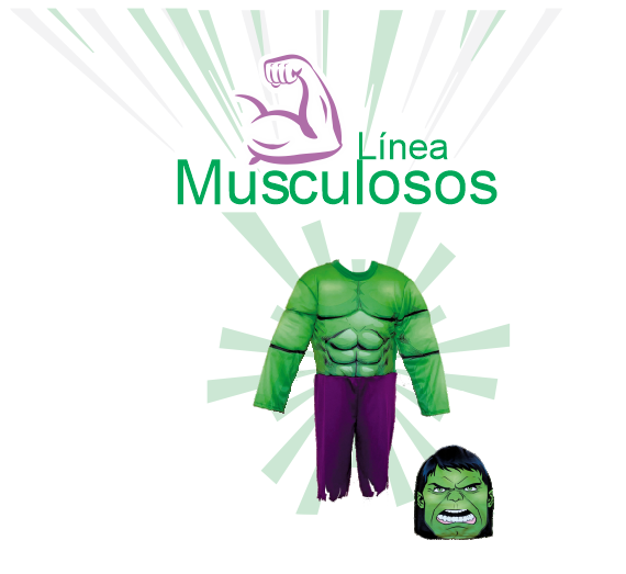 Disfraz musculoso hulk